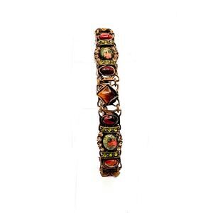 Sorrelli Semi‑Precious Stone Bracelet – Tiger’s Eye, Agate, Jasper, Signed